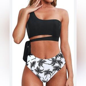 Two Piece Bikini Set‎ Full Coverage Swimsuit Tummy Control Padded NWT Size M